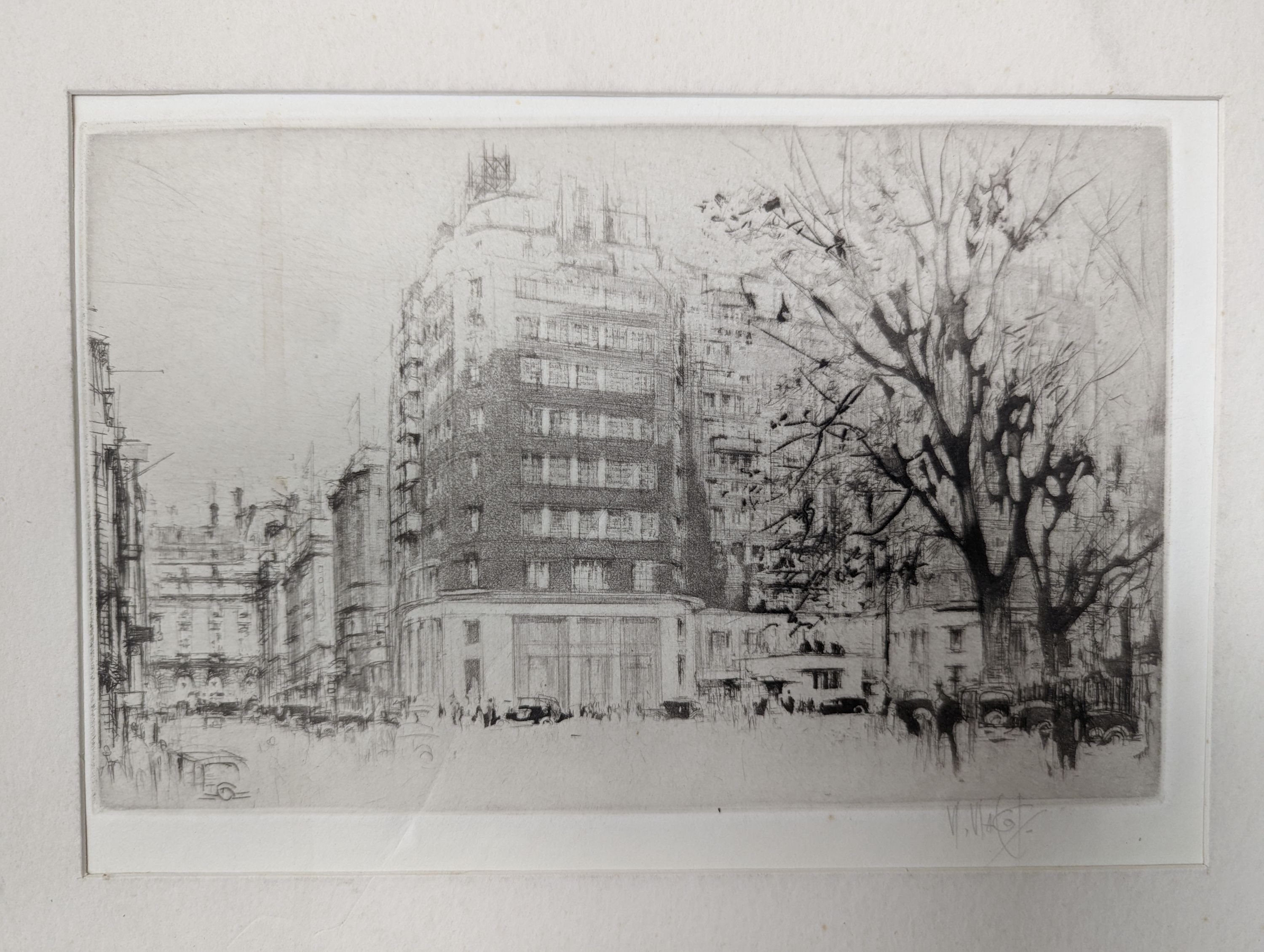 William Walcot (1874-1943), two etchings, Views of London, signed in pencil, 15 x 30cm and 14 x 22cm